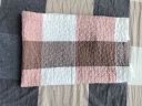 洁丽雅（Grace）家纺 绅士格纯棉加厚吸汗大枕巾 两条装 粉色 145g/条 80*50cm 实拍图