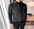 PRIDEME冬季厚款保暖磨毛呢絨料深灰色襯衫男長袖修身商務(wù)休閑法蘭絨襯衣 BNS5111-灰色 3XL【體重建議：160-170斤】 曬單實拍圖