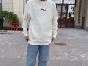 FILA 斐樂(lè )女裝衛衣男女同款套頭衛衣秋冬情侶款休閑加絨保暖長(cháng)袖上衣 奶鹽白-IV XL 180/100A/XL 曬單實(shí)拍圖