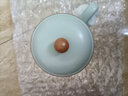 青澹汝窯茶杯主人杯冰裂天青色汝瓷茶杯茶具景德鎮(zhèn)手工陶瓷月半杯 月半杯-大-帶蓋-380m 310ml 1個 曬單實拍圖