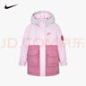 NIKE耐克童裝女童中長(cháng)款保暖棉服冬季新款大口袋兒童連帽外套 曬單實(shí)拍圖
