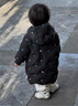 乖奇熊三防嬰幼兒羽絨外套中長(cháng)款冬季保暖上衣寶寶鴨絨連帽外出衣服黑色 曬單實(shí)拍圖