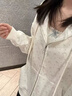 燦圖韓系碎花衛(wèi)衣女春秋季新款連帽長袖開衫外套寬松休閑學(xué)院風(fēng)上衣女 杏色 M 【建議80-100斤】 曬單實拍圖