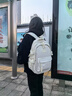 靚寶寶小眾高顏值少女雙肩包女生休閑中學(xué)生時(shí)尚書(shū)包大學(xué)生女孩旅游背包 小號白色 曬單實(shí)拍圖