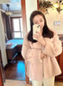她芙（tafu）品牌女裝皮草外套女2025冬季新款水貂絨韓版V領(lǐng)簡(jiǎn)約仿整貂皮大衣 粉色 M 曬單實(shí)拍圖