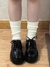 環(huán)球樂(lè )福鞋厚底松糕鞋小皮鞋女2026新款英倫風(fēng)單鞋黑色工作鞋百搭女鞋 黑色亮光 38 曬單實(shí)拍圖