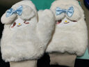 雪茜曼手套女冬天韓版百搭可愛(ài)少女蝴蝶結保暖包指連指學(xué)生防風(fēng)毛絨掛脖 曬單實(shí)拍圖
