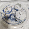 蘇氏陶瓷（SUSHI CERAMICS）國潮青花功夫茶具大套組儲水托盤(pán)三才蓋碗泡茶壺禮盒裝薄胎茶杯 溪山訪(fǎng)友套組 曬單實(shí)拍圖