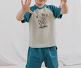Milkbarn兒童短袖短褲套裝寶寶夏季衣服男女童休閑童裝兩件套 夢(mèng)海徜徉 90 cm 曬單實(shí)拍圖