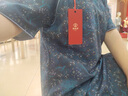 瑞蚨祥中式改良旗袍裙夏季新款棉麻透氣國(guó)風(fēng)連衣裙碎花減齡波點(diǎn)氣質(zhì)裙子 深藍(lán) M 曬單實(shí)拍圖