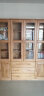 柏家信全实木书柜书架柏木带玻璃门书橱转角储物柜现代简约中式书房家具 三门三抽木门书柜 实拍图