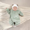 七樂(lè )豆嬰兒秋冬款珊瑚絨連體衣服外出女寶寶冬裝加絨加厚冬季小月齡睡衣 奶綠(單層常規款) 66cm 曬單實(shí)拍圖