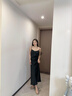 香影高級感黑色吊帶連衣裙女2025秋季新款肌理感修身褶皺無(wú)袖裙子 黑色 S 曬單實(shí)拍圖
