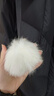 艾萊依甜美毛球羽絨服女質(zhì)感狐貍毛領(lǐng)長(cháng)款連帽保暖鴨絨外套 炭黑M 曬單實(shí)拍圖