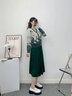 顏域V領(lǐng)針織開(kāi)衫外套女2025新款冬季復(fù)古氣質(zhì)長(zhǎng)袖扎染慵懶風(fēng)毛衣 綠花 S 曬單實(shí)拍圖