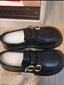 奧古獅登樂(lè )福鞋女新款四季百搭單鞋一腳蹬通勤女鞋英倫風(fēng)黑色小皮鞋學(xué)院風(fēng) BY531081黑色【跟高4CM】 35 曬單實(shí)拍圖