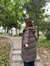 LAGOGO【防鉆絨】灰色長(zhǎng)款羽絨服女拉谷谷2024年冬款巴恩風(fēng)外套 灰色 M 曬單實(shí)拍圖
