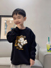 巴布豆兒童加絨衛衣童裝秋冬款男女童洋氣上衣寶寶舒適保暖寬松打底衫 黑 酷巴布 120 曬單實(shí)拍圖