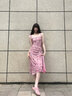 GARNUO粉色印花吊帶連衣裙子女夏季2025新款法式氣質(zhì)絕美收腰碎花裙長(cháng)裙 粉色 M 【101-115斤】 曬單實(shí)拍圖