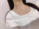 洛希曼18k金項鏈女四葉草項鏈彩金時尚鎖骨鏈吊墜送情侶女友生日禮物 四葉草項鏈 曬單實拍圖