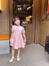 FNJ KIDS童裝女童連衣裙2025夏裝洋氣中大童短袖裙子甜美兒童公主裙 粉色 150 (建議身高140-150cm) 曬單實拍圖