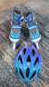 米高轮滑鞋儿童溜冰鞋直排轮旱冰鞋男女可调节尺码初学训练鞋透气MI0 蓝色K8套装(K8头盔+F6护具+包) M (推荐鞋码31-34内长20-22.5cm) 实拍图