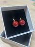 KASIYU 韓式簡約可愛紅色氣質(zhì)滴油圓球耳扣高級感甜美耳環(huán)送老婆禮物 紅色-滴油圓球耳扣 曬單實拍圖