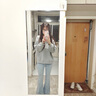 清迎春夏2025微喇牛仔褲女小個(gè)子9分喇叭褲子復(fù)古高腰顯瘦闊腿褲 淺藍(lán)色長(zhǎng)褲（建議157~167CM） M (建議100-115斤) 曬單實(shí)拍圖