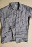 漢絮雙口袋工裝長(cháng)袖亞麻襯衫男士文藝休閑寬松純色麻料襯衣外套男 灰色 L 曬單實(shí)拍圖