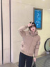 皮爾卡丹羽絨I棉女新款冬季短款時尚韓版寬松雙面穿加厚可拆卸帽外套冬女 卡其色【專柜品質(zhì)】 m 80-95斤 曬單實拍圖