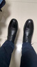 金猴三接頭皮鞋男牛皮商務(wù)正裝鞋系帶婚鞋德比鞋 黑色 41 曬單實(shí)拍圖
