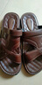 啄木鳥(niǎo)涼鞋男真皮2026最新款軟底透氣防滑耐磨外穿厚底休閑沙灘鞋涼拖鞋 棕色 【加厚耐穿】 42 標準碼 曬單實(shí)拍圖