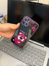 圣圖朗草莓熊適用蘋果16手機殼iphone14Plus自帶鏡頭膜15promax可愛女粉色13卡通11透明全包硅膠12保護(hù)套 【絕絕紫-害羞草莓熊】閃粉鏡頭膜-透明 iPhone 14 曬單實拍圖