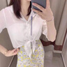 浪莎（LangSha）超仙短款開衫防曬衣女夏天外搭薄款雪紡小披肩配吊帶裙子襯衫外套 白色 L 曬單實拍圖