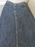 皮爾卡丹（pierre cardin）牛仔裙半身裙女后開(kāi)叉2025年新款韓版高腰復古顯瘦中長(cháng)款包臀長(cháng)裙 藍灰色 XS 80-90斤 曬單實(shí)拍圖