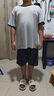 雪茜曼男士睡衣男涼感莫代爾大碼短袖短褲兩件套休閑寬松可外穿家居服 曬單實(shí)拍圖