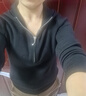 朗姿歐洲EiLEEN ELITEE羊毛高級感氣質連帽衫冬新款毛針織衫 夜幕黑色 M 曬單實拍圖