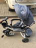 babypure shine兒童三輪車(chē)折疊可坐可躺1-3-6歲嬰兒手推車(chē)寶寶腳踏車(chē)單車(chē) 白藍折疊可坐可躺轉橡膠輪 曬單實(shí)拍圖