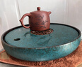 唐豐陶瓷干泡茶臺(tái)圓形干泡茶盤小型家用瀝水盤輕奢現(xiàn)代茶具茶臺(tái)蓄水盤 綠窗干泡盤(大) 曬單實(shí)拍圖