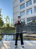 賓迪肯（BINDIKEN）羊羔毛絨棉衣外套男冬季棉服潮牌寬松青少年冬裝加絨加厚保暖衣服 A071-089綠色 L 曬單實拍圖