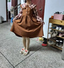 G.DUCKKIDS女童連衣裙秋裝洋氣新款中大童學(xué)生女孩童裝長袖春秋淑女公主裙子 卡其色 甜美假兩件裙子 160 cm年齡適合11-12歲小孩子 曬單實拍圖