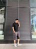 百鵲亭（BAIQUETING）冰絲純色襯衫男士夏季高級感白色痞帥高街七分袖襯衣休閑dk寬松 【兩件裝】黑色+白色 XL 建議115-130斤 曬單實拍圖