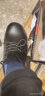 京日达  皮鞋男士秋冬季商务休闲正装皮鞋子男圆头皮鞋英伦布洛克增高 Edc-A666黑色 39 实拍图