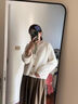 瑜尚臻品外套女針織衫女毛衣開(kāi)衫圓領(lǐng)學(xué)生長(zhǎng)袖上衣單排扣慵懶早秋秋冬上衣 【白色】均碼 曬單實(shí)拍圖