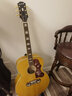 epiphone易普鋒面單J200EC單板全單民謠電箱木吉他易普峰吉它大師款 J200大師系列 全單原木色42英寸 曬單實(shí)拍圖