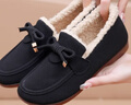 啄木鳥(niǎo)老北京布鞋女棉鞋牛筋底冬季加絨保暖豆豆鞋軟底舒適媽媽鞋一腳蹬 黑色-牛筋底(偏小一碼) 41 曬單實(shí)拍圖