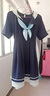BMOI夏季新款甜美日系jk水手服收腰繡花連衣裙女學(xué)生中長(zhǎng)款百褶a字裙 藏青色  S 曬單實(shí)拍圖