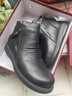 富貴鳥(niǎo)（FUGUINIAO）冬季女鞋短靴女牛皮中老年人媽媽鞋羊毛雪地靴棉鞋女馬丁靴子女 FG4009黑色[羊毛保暖] 40 [腳偏肥買(mǎi)大一碼] 曬單實(shí)拍圖