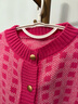 Radinka2026春秋新款粉色格子毛衣外套女溫柔日系小個(gè)子短款針織開(kāi)衫EHN 粉色外套 XL (建議115-125斤) 曬單實(shí)拍圖