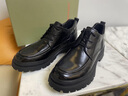 夢(mèng)特嬌（MONTAGUT）水晶絨男鞋冬季頭層牛皮中幫商務(wù)休閑皮鞋男加絨保暖大頭皮靴子男 黑色【水晶絨】 41 曬單實(shí)拍圖